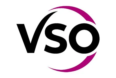 VSO logo with the letter V and S in black, and the letter O in black, encircled by a purple curved line.